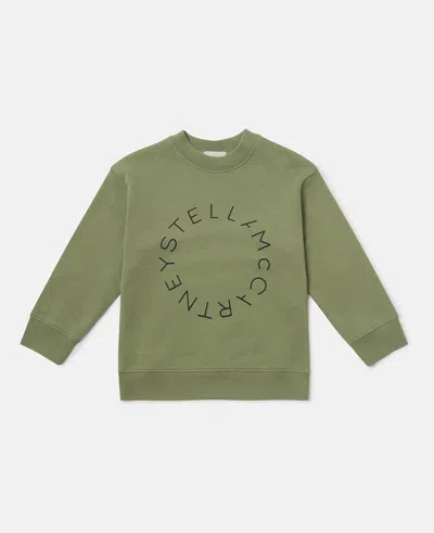 Stella Mccartney Logo Graphic Crewneck Sweatshirt In Green