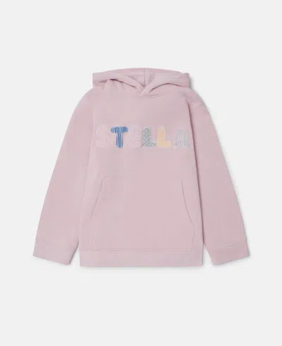 Stella Mccartney Logo Graphic Embroidered Hoodie In Pink
