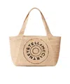 Stella Mccartney Embroidered-logo Raffia Tote Bag