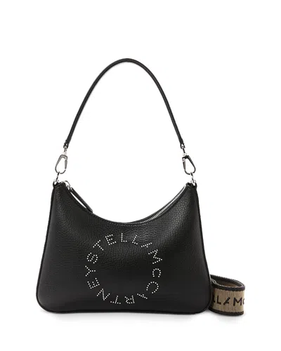 Stella Mccartney Logo Hobo Shoulder Bag In Black