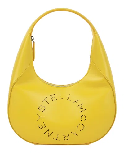 Stella Mccartney Logo Hobo Shoulder Bag In Yellow