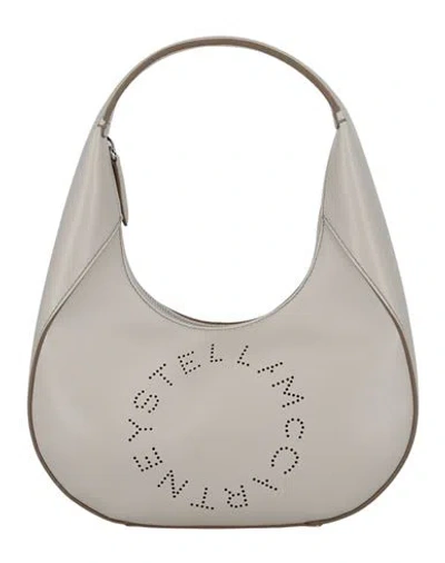 Stella Mccartney Logo Hobo Shoulder Bag Woman Shoulder Bag Grey Size - Polyurethane, Polyester