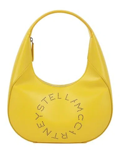 Stella Mccartney Logo Hobo Shoulder Bag Woman Shoulder Bag Yellow Size - Polyurethane, Polyester