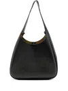 Stella Mccartney Stella Mc Cartney Black Leather Hobo Bag With Logo In Black
