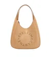 Stella Mccartney Logo Hollowed Out Handbag In Nude