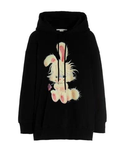 Stella Mccartney Logo Hooded Sweater In Black