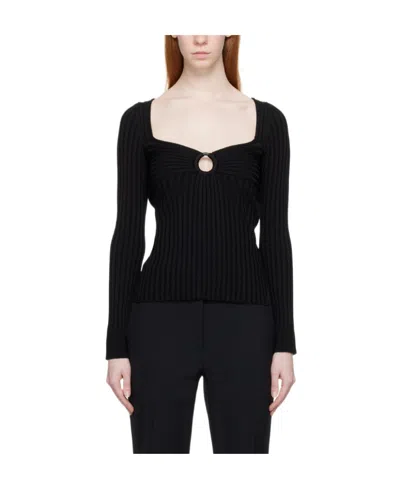 Stella Mccartney Logo Knitted Sweater In Black
