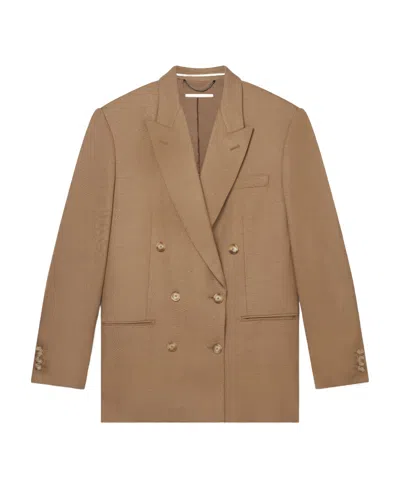 Stella Mccartney Logo Lapel Suit Jacket In Brown