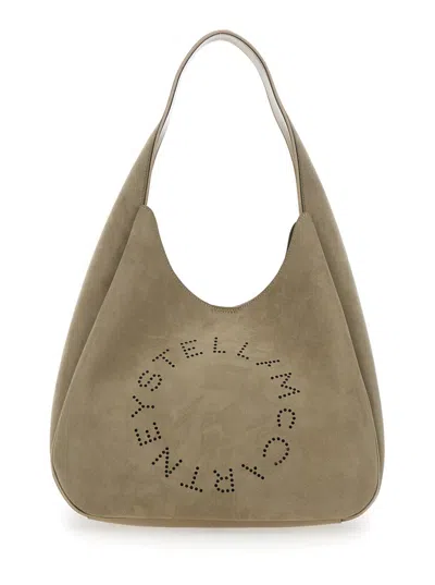 Stella Mccartney Logo Large Hobo Bag Alter Suede W/piping Details