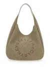 Stella Mccartney Logo Large Hobo Bag Alter Suede W/piping Details