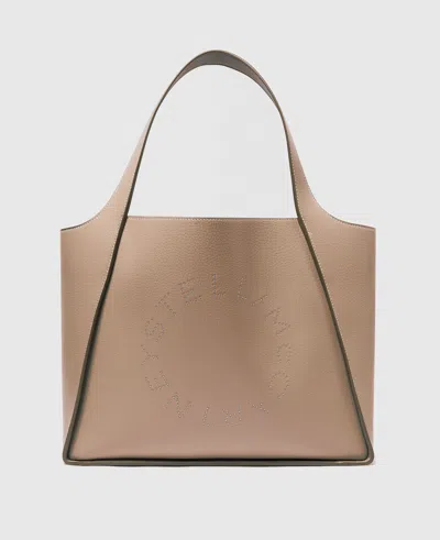 Stella Mccartney Logo Large Tote Bag In Green