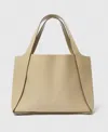 Stella Mccartney Logo Large Tote Bag In Bamboo