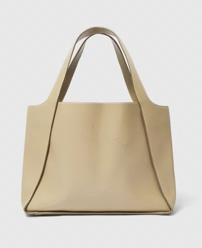 Stella Mccartney Logo Large Tote Bag In Bamboo