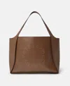 Stella Mccartney Logo Large Tote Bag In Chocolate Brown