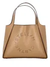 Stella Mccartney Logo Large Tote Bag In Fawn