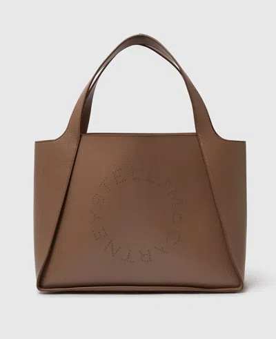 Stella Mccartney Logo Large Tote Bag In Gray