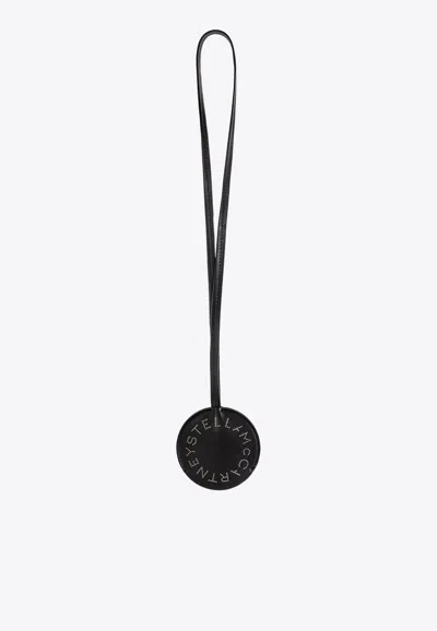 Stella Mccartney Logo-lettering Key-ring On Strap In Black
