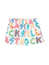 Stella Mccartney Logo-letters Print Elasticated-waistband Shorts In White
