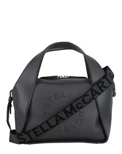 Stella Mccartney Logo Line Crossbody Bag Woman Handbag Grey Size - Polyurethane, Polyester