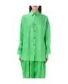 Stella Mccartney Buttoned Long-sleeved Shirt In Green