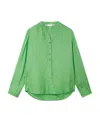 Stella Mccartney Logo Long-sleeved Blouse In Green