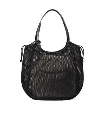 Stella Mccartney Logo Mesh Tote Bag In Black