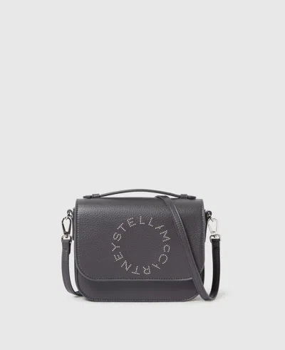 Stella Mccartney Logo Messenger Crossbody Bag In Gray
