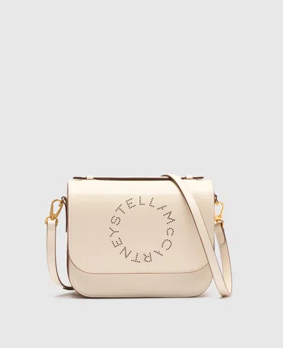 Stella Mccartney Logo Messenger Crossbody Bag In Pure White