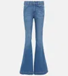 Stella Mccartney Blue Logo-print Flared Jeans In Medium Blue