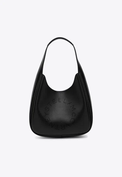 Stella Mccartney Logo Morbida Hobo Bag In Black