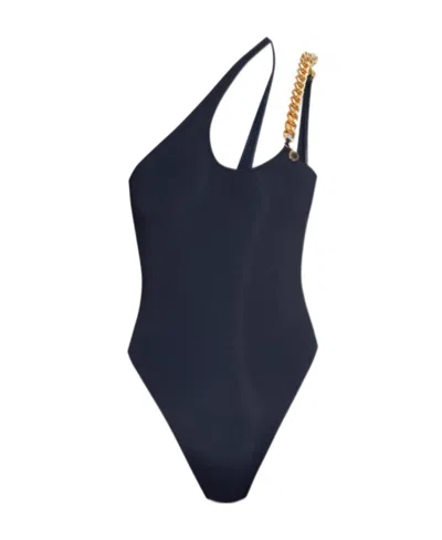 Stella Mccartney Logo One-piece Swimsuit In Black