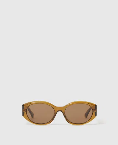 Stella Mccartney Logo Oval Sunglasses