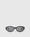 Stella Mccartney Logo Oval Sunglasses In Black