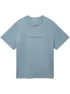 Stella Mccartney Logo Oversized Cotton T-shirt In Mineral Blue