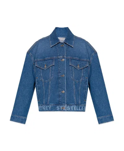Stella Mccartney Logo Oversized Jacket In Blue