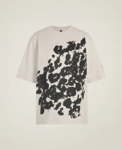 Stella Mccartney Logo Oversized Leopard Print T-shirt In White