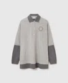 Stella Mccartney Double Layered Oversized Polo Multicolor 2 In Gray