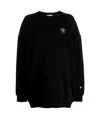 Stella Mccartney Oversize Cotton Crew-neck Sweatshirt In Black