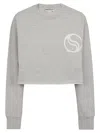 Stella Mccartney Stella Mc Cartney 's Wave' Grey Organic Cotton Sweatshirt In Light Grey Melange