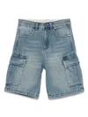 Stella Mccartney Logo-patch Denim Shorts In Blue