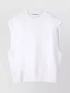 Stella Mccartney Logo Patch Sleeveless Sweatshirt In White