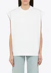 Stella Mccartney Stella Mc Cartney White Cotton Over Vest With Logo In White