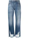 Stella Mccartney Logo-patch Straight-leg Jeans In Blau