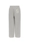 Stella Mccartney Cropped Fit Sweatshirt With Raw-cut Hem And Logo Patch In Light Grey Melange