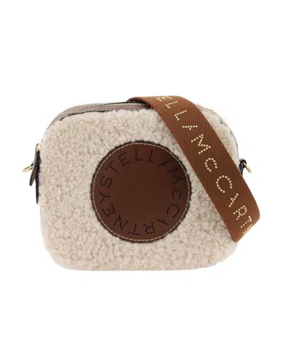 Stella Mccartney Logo-patch Zipped Crossbody Bag In Nude