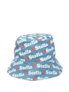 Stella Mccartney Logo-pattern Bucket Hat In Blue