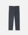 Stella Mccartney Logo Pattern Denim Jeans In Gray