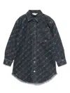 Stella Mccartney Logo-peinted Denim Dress In Blue