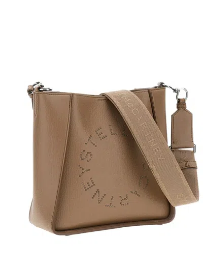Stella Mccartney Logo-perforated Crossbody Bag In Brown