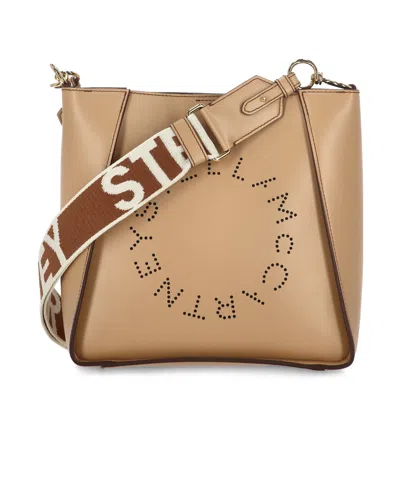 Stella Mccartney Logo Shoulder Bag In Nude